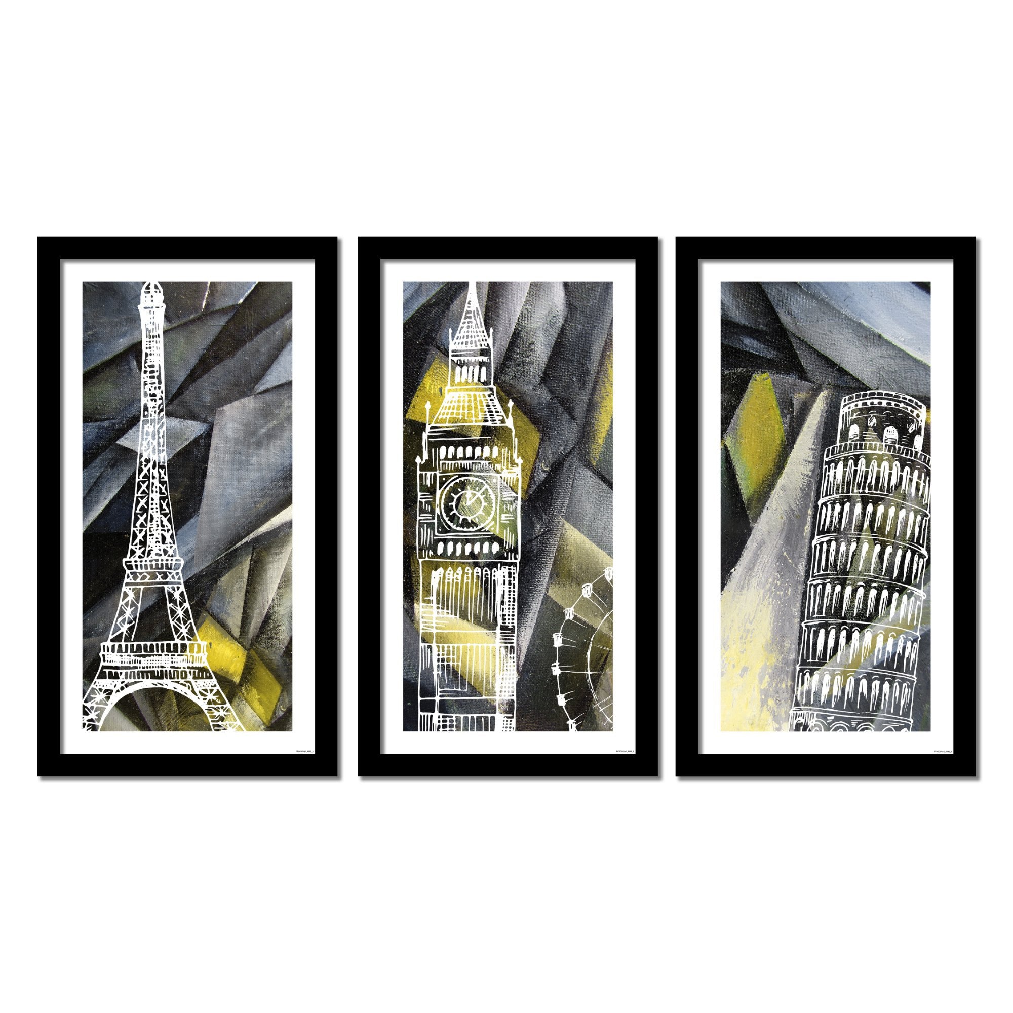 Premium 3 Pieces Wall Frame of Three Famous Monuments
