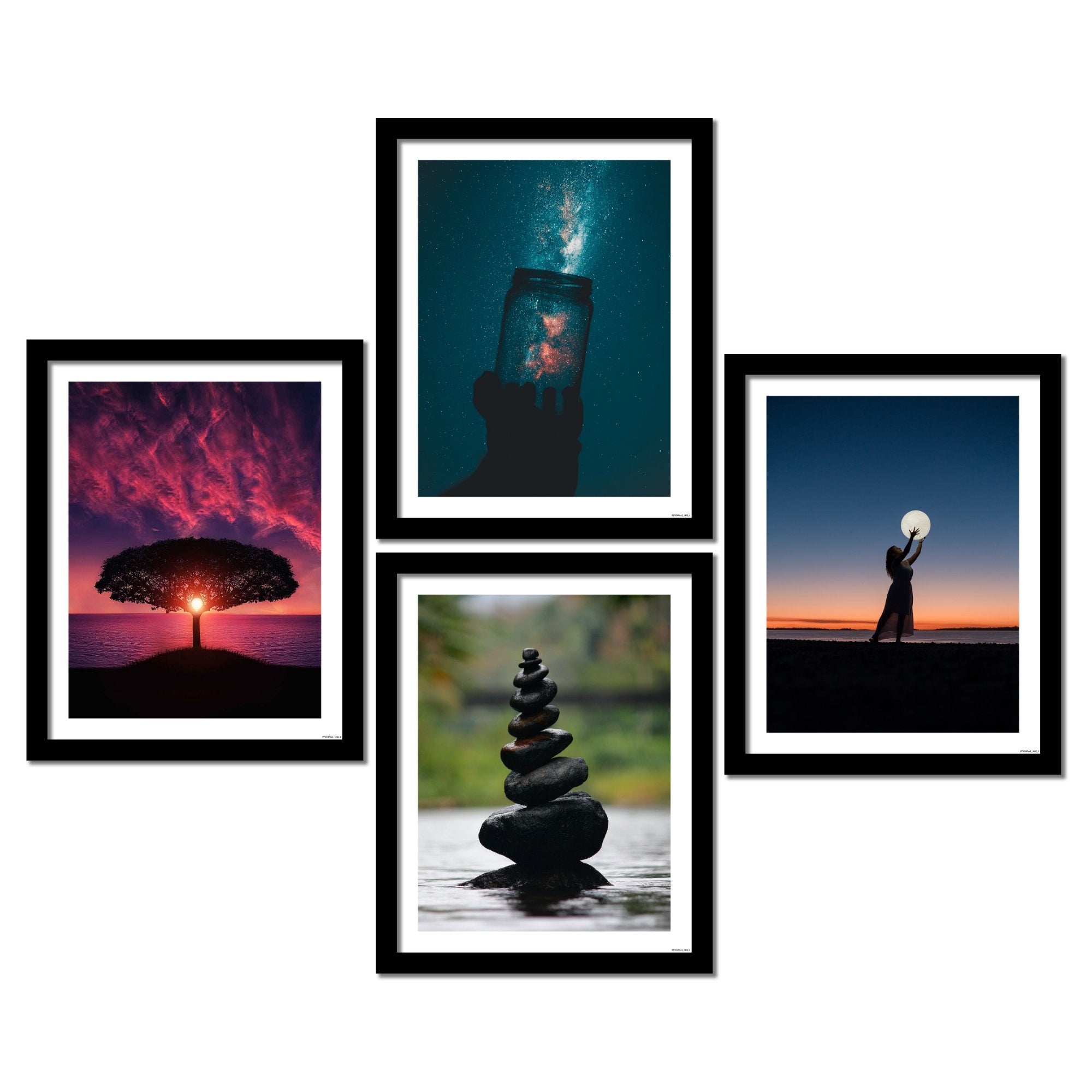 Creative Photography Pictures Hanging Wall Frame Set of 4
