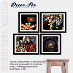 Christian Stained Glass Art 4 Pieces Wall Frame Hanging