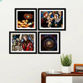 Christian Stained Glass Art 4 Pieces Wall Frame Hanging