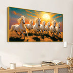 Seven Horses Running at Dawn Premium Canvas Wall Painting
