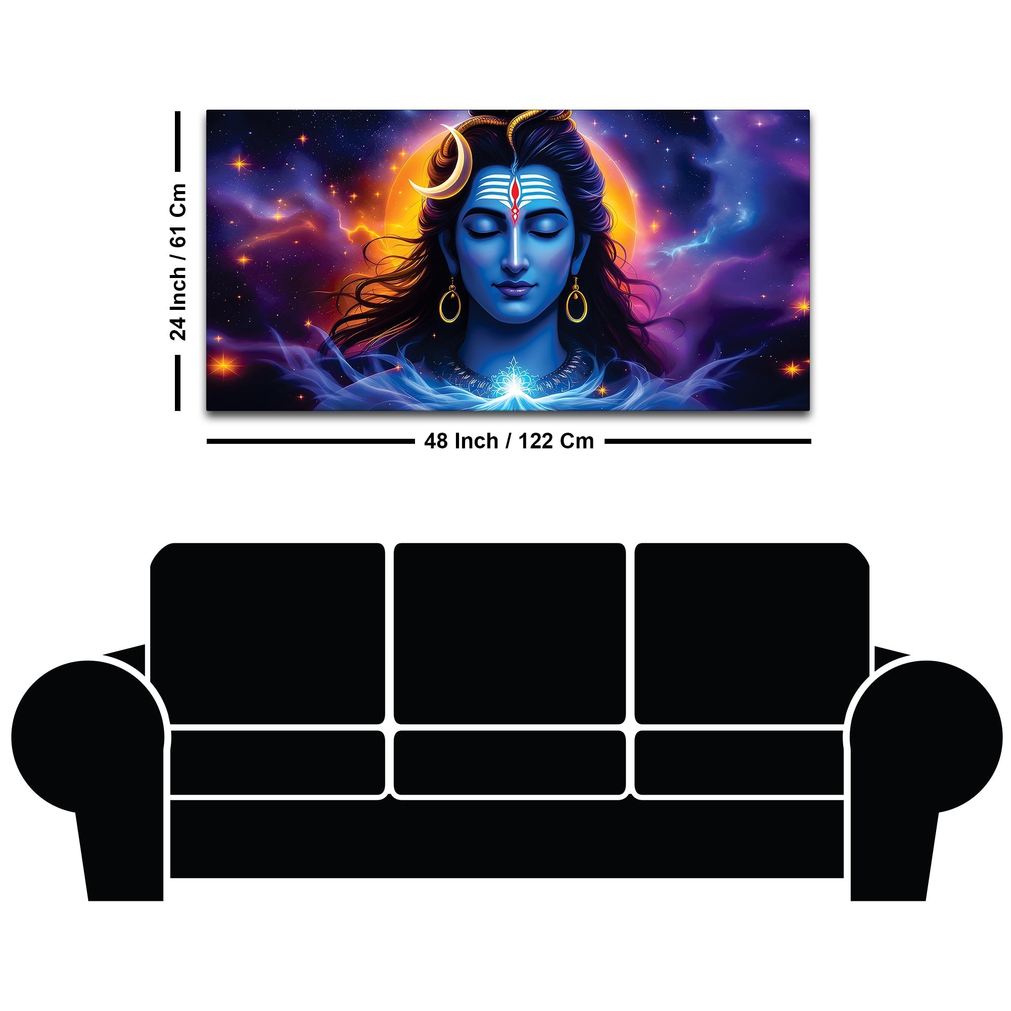 Spiritual Lord Shiva Wall Painting for Home & Office Decor