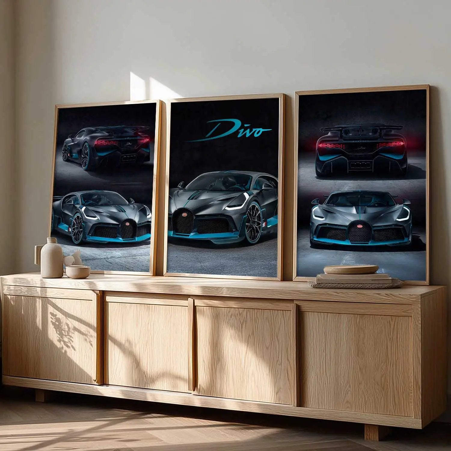 Big Bugatti Car Wall Art Paintings for Living Room Bedroom