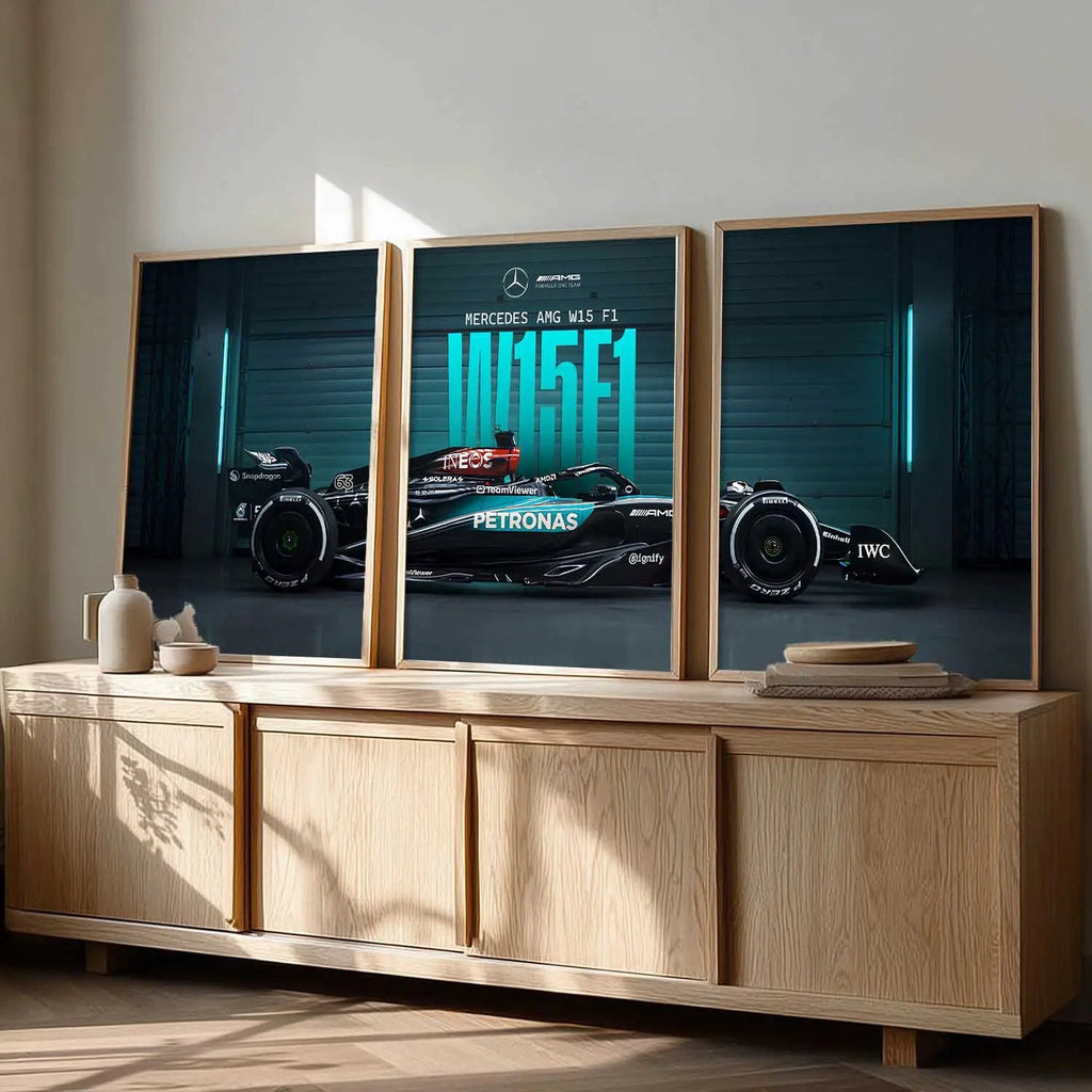 Big Mercedes F1 Car Wall Art Paintings for Living Room Bedroom