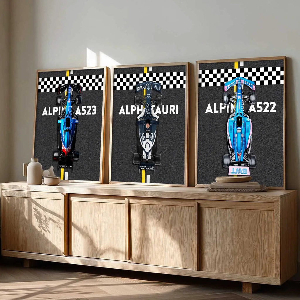 Big Formula 1 Cars Wall Art Paintings for Living Room Bedroom