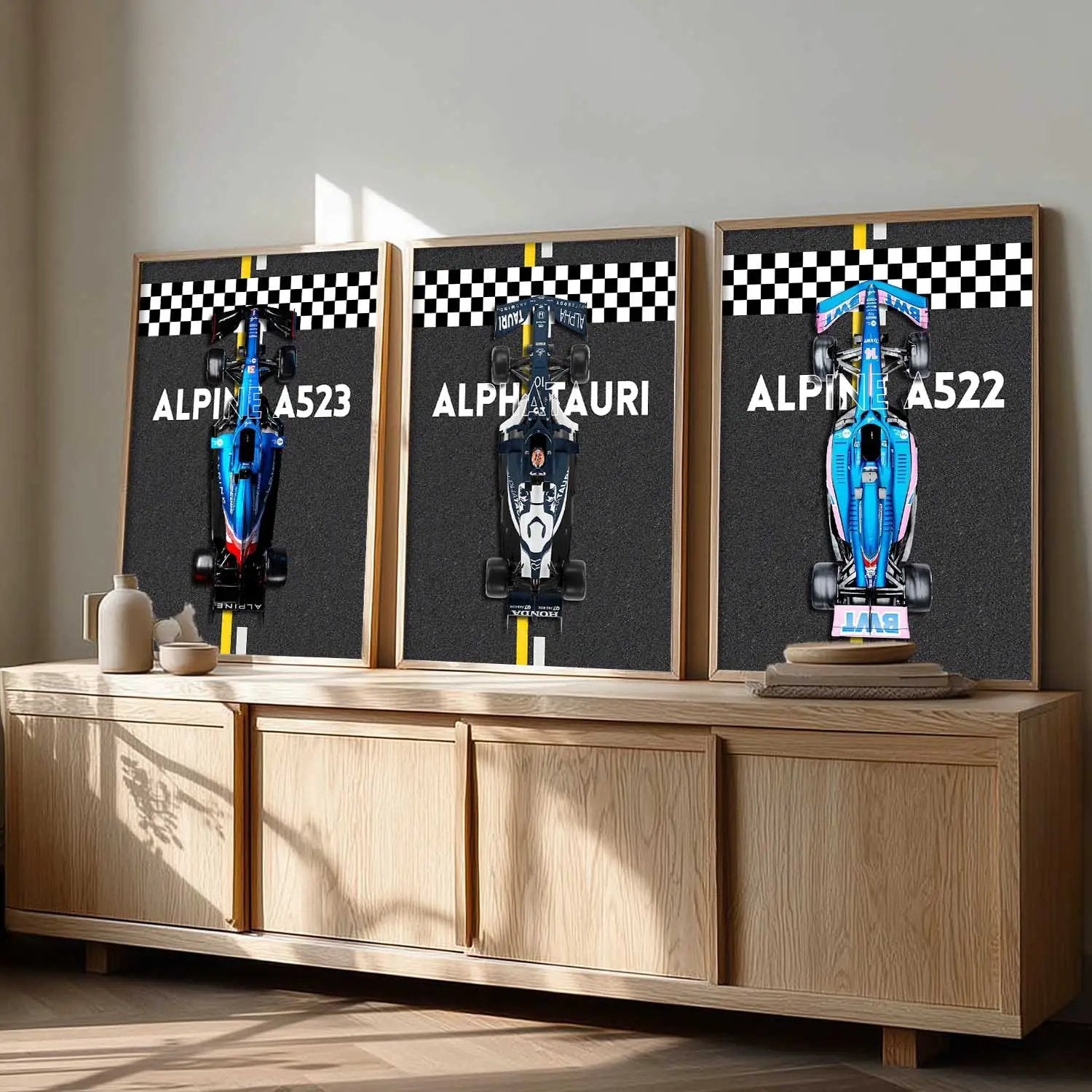 Big Formula 1 Cars Wall Art Paintings for Living Room Bedroom