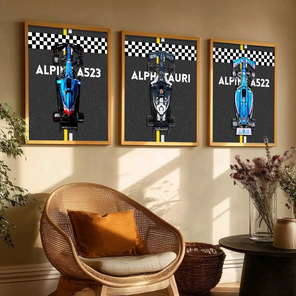 Big Formula 1 Cars Wall Art Paintings for Living Room Bedroom
