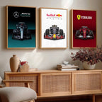Big Formula 1 Cars Wall Art Paintings for Living Room Bedroom