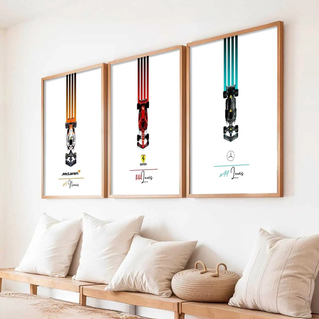 Big Formula 1 Cars Wall Art Paintings for Living Room Bedroom