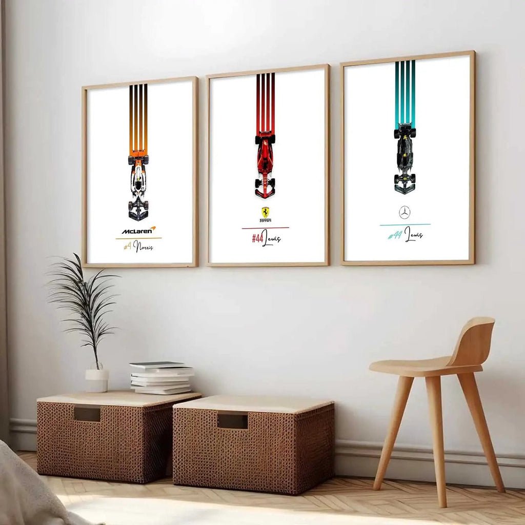 Big Formula 1 Cars Wall Art Paintings for Living Room Bedroom