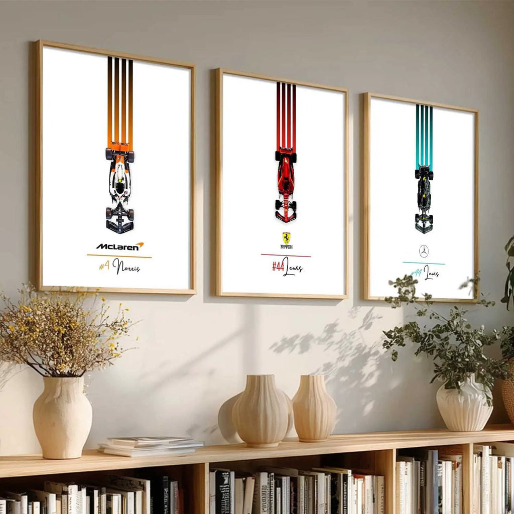 Big Formula 1 Cars Wall Art Paintings for Living Room Bedroom
