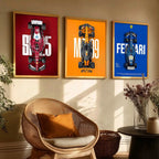 Big Formula 1 Cars Wall Art Paintings for Living Room Bedroom