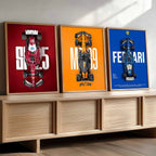Big Formula 1 Cars Wall Art Paintings for Living Room Bedroom