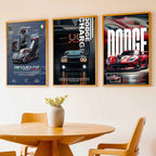 Big Lamborghini Revuelto, Dodge Charge, Dodge Viper Cars Wall Art Paintings for Living Room Bedroom