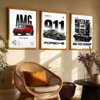 Big Mercedes G-Wagon, Mustang, Porsche 911 Cars Wall Art Paintings for Living Room Bedroom