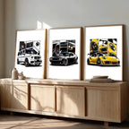 Big G-Wagon, Dodge Challenger, Porsche 911 Cars Wall Art Paintings for Living Room Bedroom