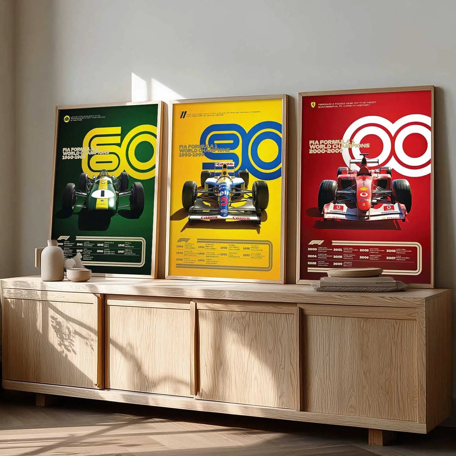 Big Formula 1 Cars Wall Art Paintings for Living Room Bedroom