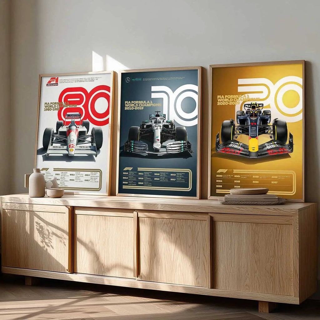 Big Formula 1 Cars Wall Art Paintings for Living Room Bedroom