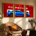 Big Porsche Car Wall Art Paintings for Living Room Bedroom