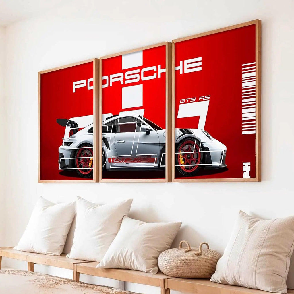 Big Porsche Car Wall Art Paintings for Living Room Bedroom