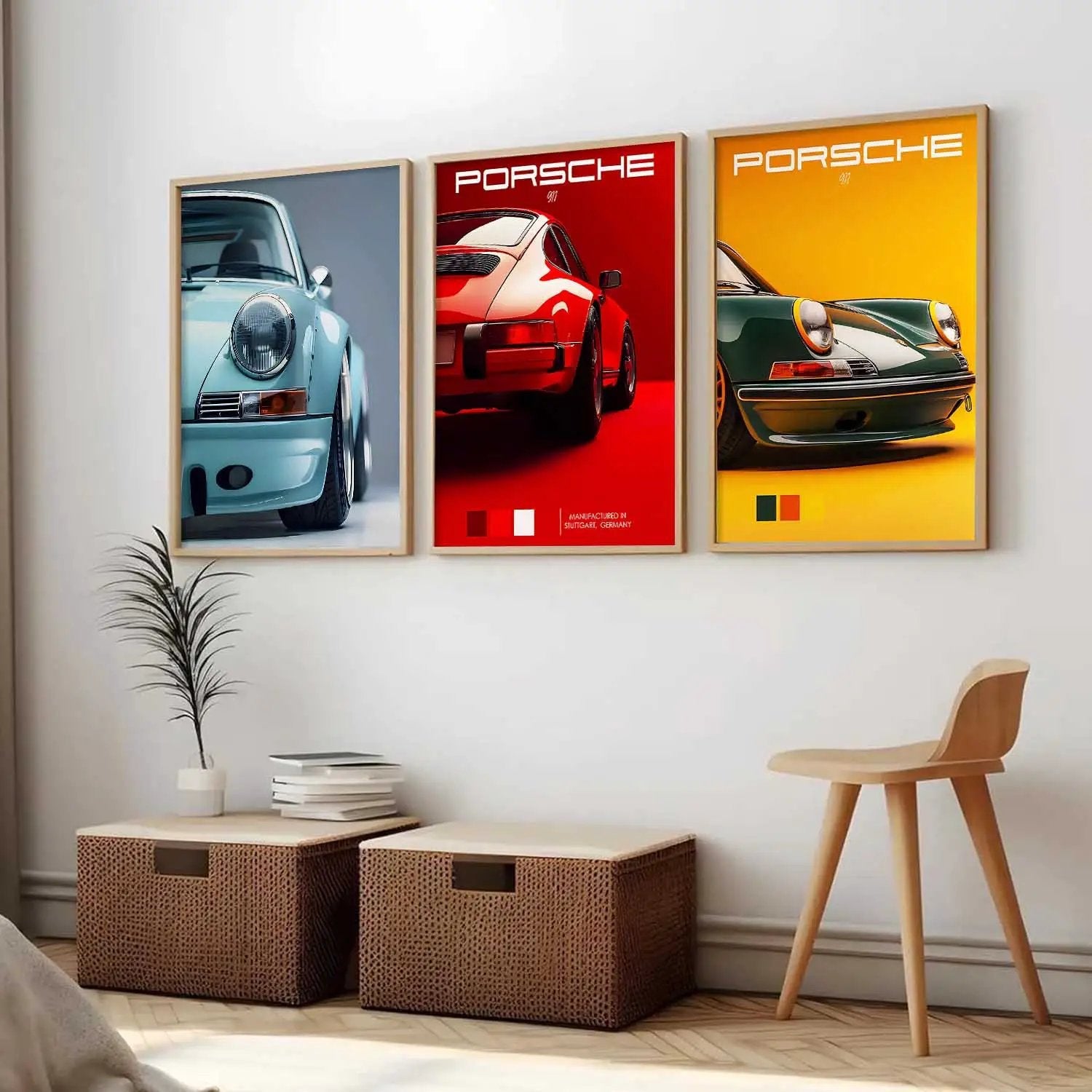 Big Porsche 911 Car Wall Art Paintings for Living Room Bedroom