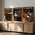 Big Porsche Car  Wall Art Paintings for Living Room Bedroom