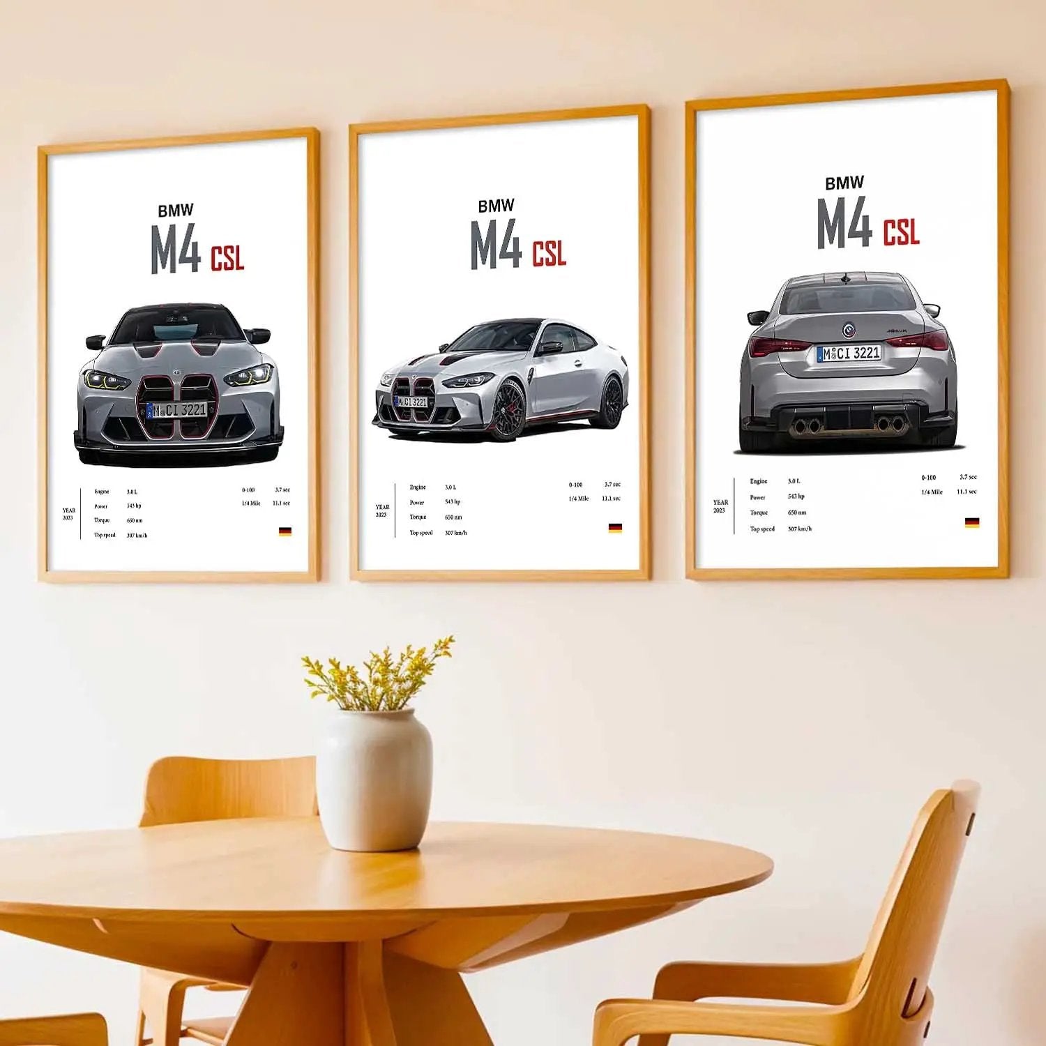 Big BMW M4 Cars Wall Art Paintings for Living Room Bedroom
