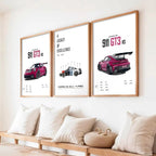 Big Porsche 911 Cars Wall Art Paintings for Living Room Bedroom