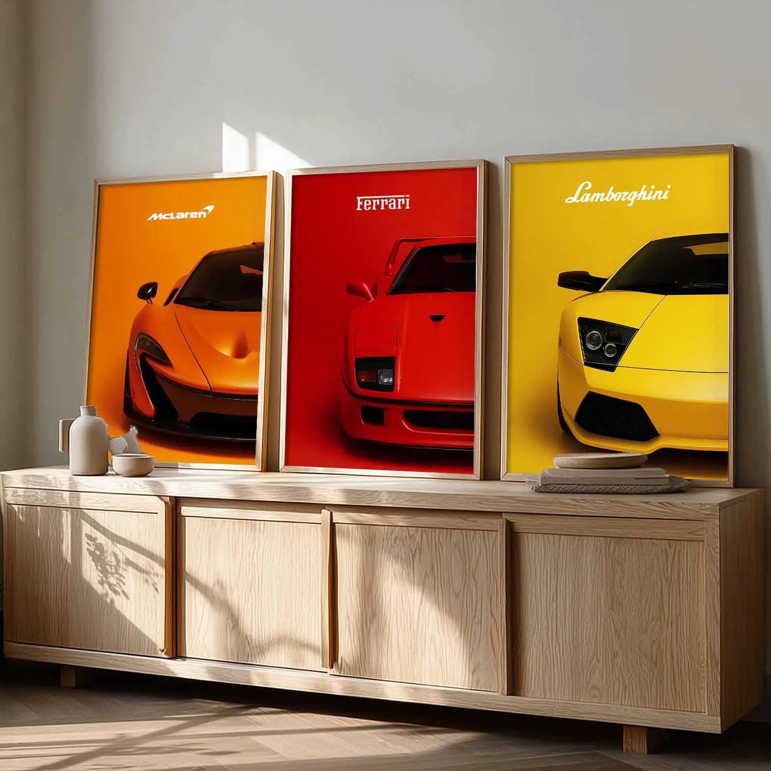 Big McLaren Ferrai Lamborghini Cars  Wall Art Paintings for Living Room Bedroom