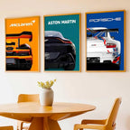 Big McLaren Porsche Aston Martin Cars Wall Art Paintings for Living Room Bedroom