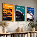 Big McLaren Porsche Aston Martin Cars Wall Art Paintings for Living Room Bedroom