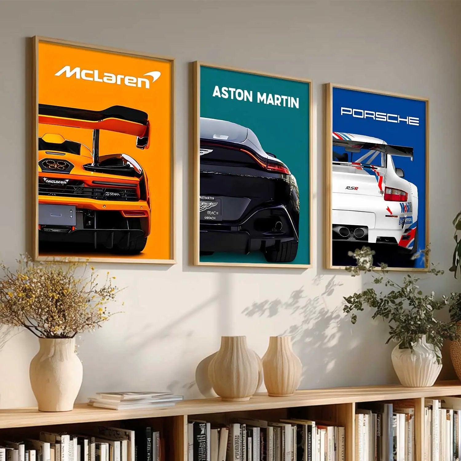 Big McLaren Porsche Aston Martin Cars Wall Art Paintings for Living Room Bedroom