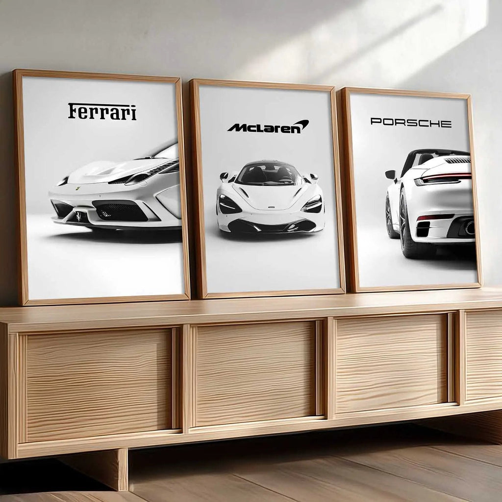 Big McLaren Ferrari Prosche Cars Wall Art Paintings for Living Room Bedroom
