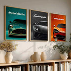 Big Aston Martin, Lamborghini, McLaren Cars Wall Art Paintings for Living Room Bedroom