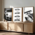 Big Porsche 911 GT3RS Cars Wall Art Paintings for Living Room Bedroom