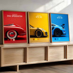 Big Porsche GT3RS Cars Wall Art Paintings for Living Room Bedroom