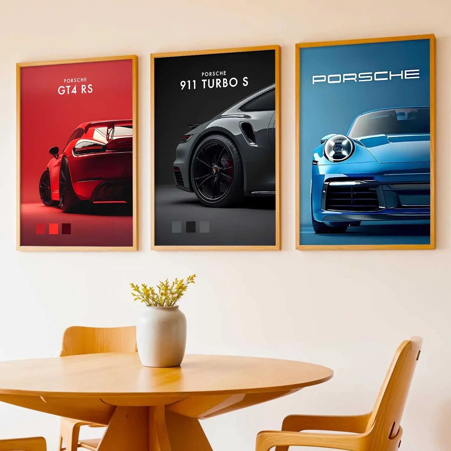 Big Porsche 911TURBO GT4RS Cars Wall Art Paintings for Living Room Bedroom
