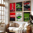 Porsche 911 Lamborghini Aventador Huracan Car  Wall Art Paintings with Frame for Living Room Bedroom