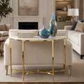 Luxury Modern Console Table | SS Metal Frame with Marble Top for Living Room