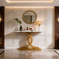 Elegant Gold Stainless Steel Base Luxury Marble Console Table