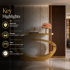 Contemporary Gold Stainless Steel Console Table with Curved Infinity Loop Base