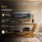 Contemporary Gold Stainless Steel Curved Boat-Base Console Table