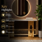 Elegant Geometric Gold Metal Statement Console Table