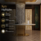 Elegant Pill-Shaped Gold Metal Luxury Statement Table