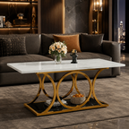 Elegant Overlapping Loop Gold Metal Luxury Coffee Table