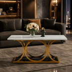 Elegant Overlapping Loop Gold Metal Luxury Coffee Table