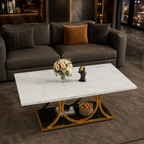 Elegant Overlapping Loop Gold Metal Luxury Coffee Table