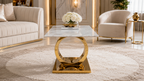 Premium Gold Stainless Steel Circular Pedestal Coffee Table