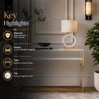 Modern Minimalist Gold SS Double Layer Console Table