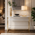 Modern Minimalist Gold SS Double Layer Console Table